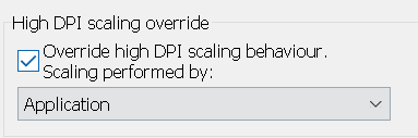 Override high DPI scaling behaviour